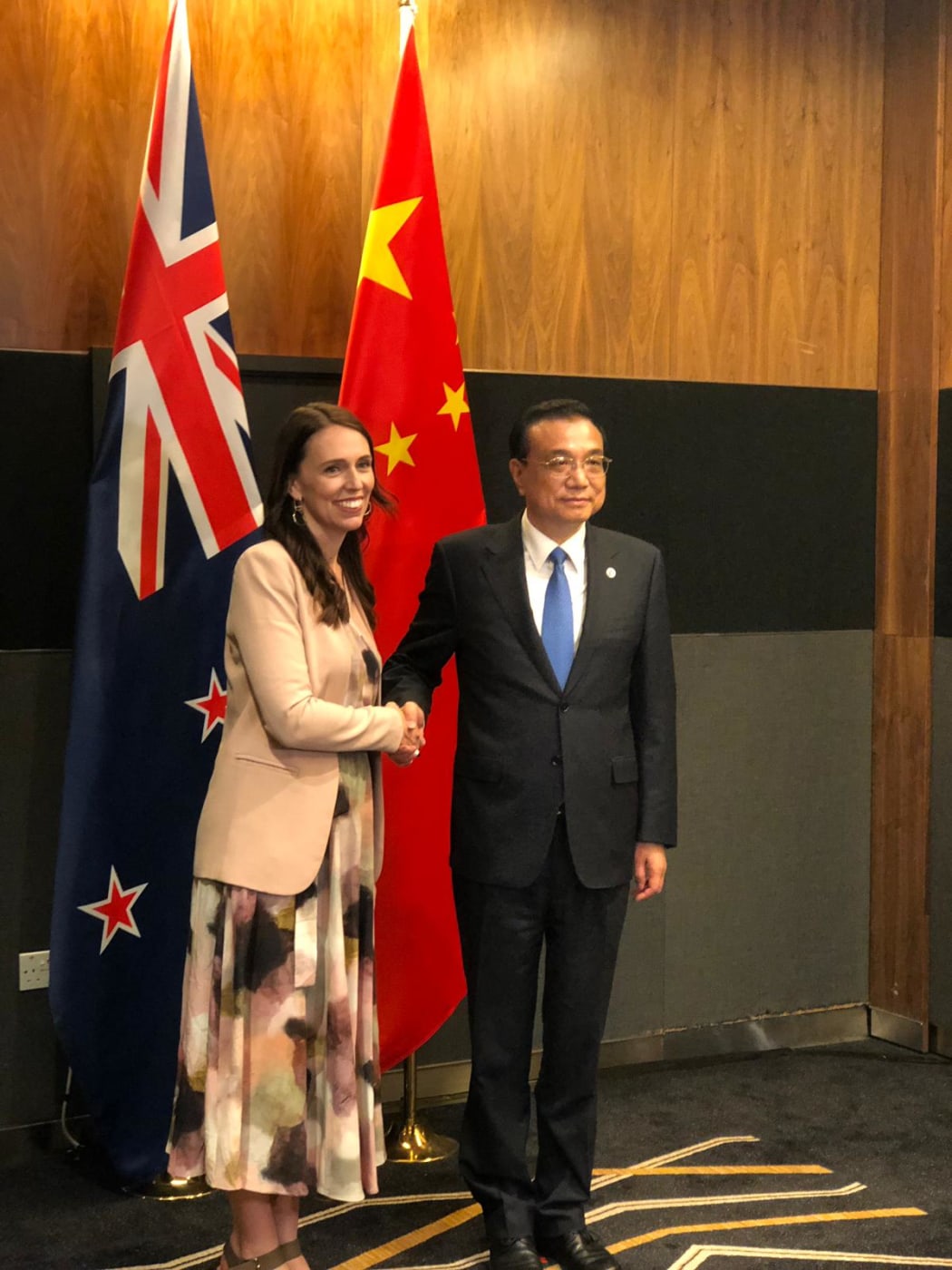 Prime Minister Jacinda Ardern meets China's Premier Li Keqiang at East Asia Summit.