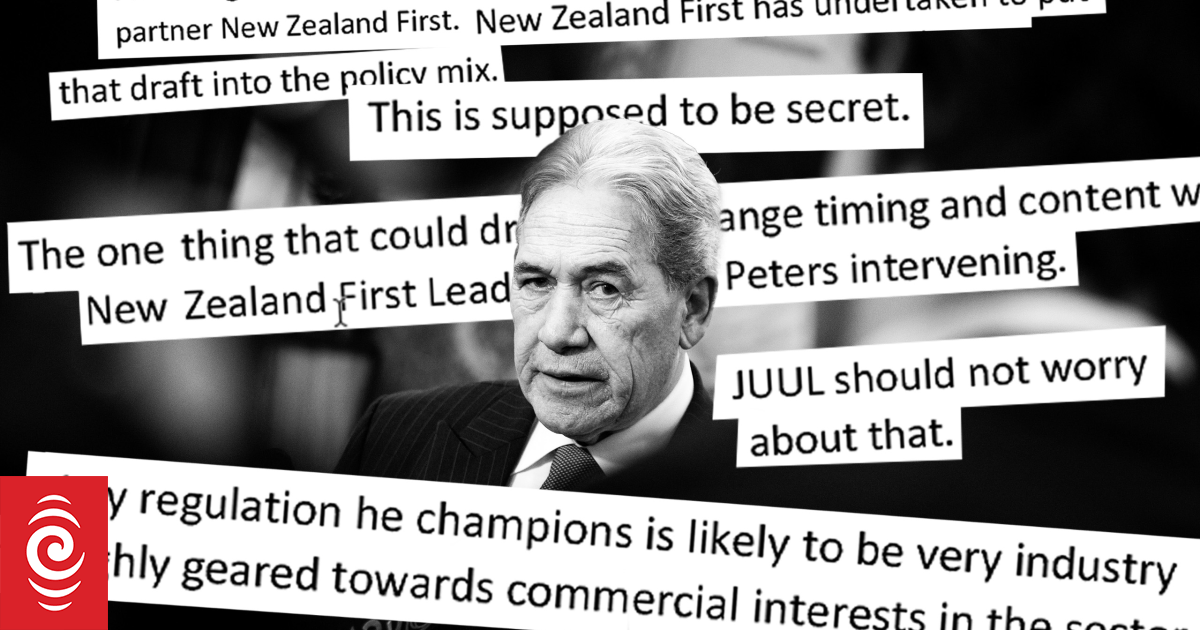 Nicotine lobbyists said Winston Peters was 'very powerful' and 'very  industry friendly'