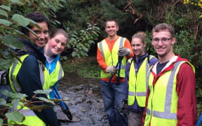 Volunteers at Papakura Stream.