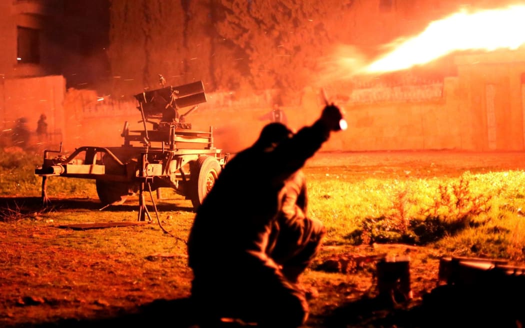 Opponents attack the Assad regime with rockets in Aleppo, Syria.