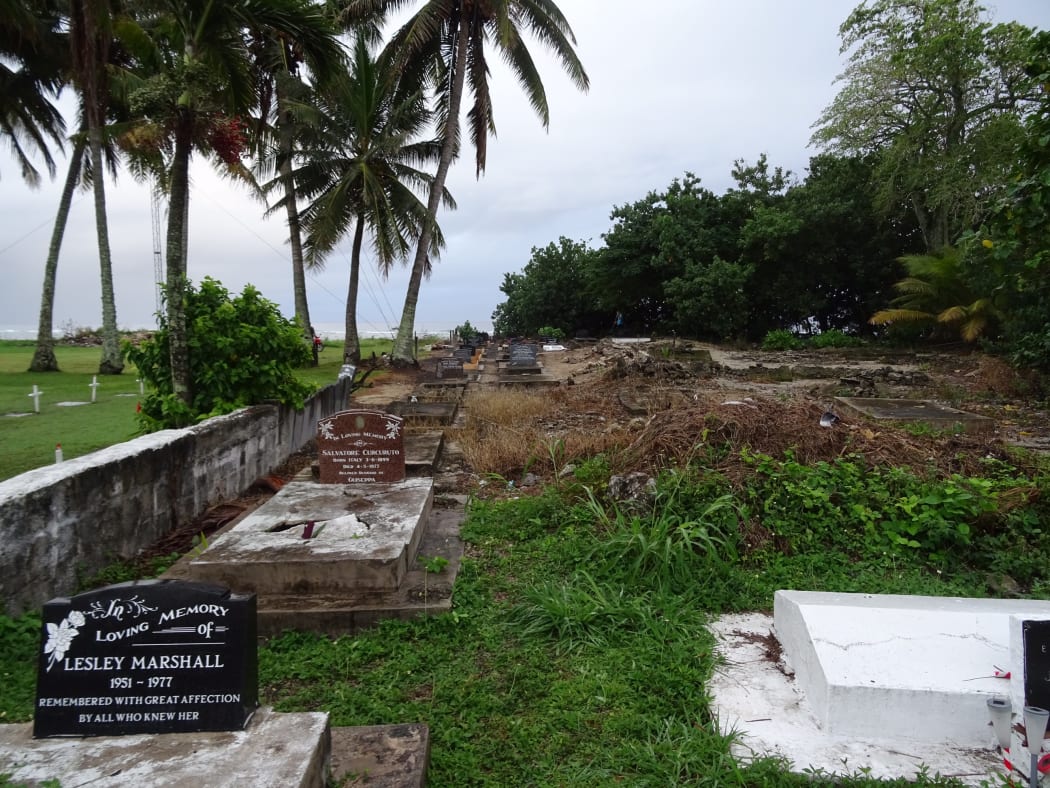 Overgrown graves at Nikao Cemetery on Rarotonga are in need of repairs.