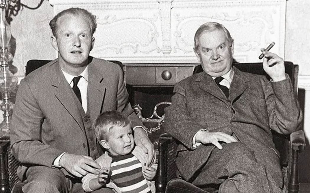 Left to right - Auberon, Alexander, and Evelyn Waugh in 1965.