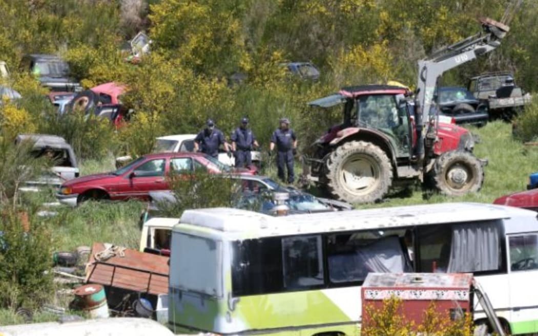 A tractor is used to search a Canvastown property in relation to Jessica Boyce’s disappearance in October 2019.