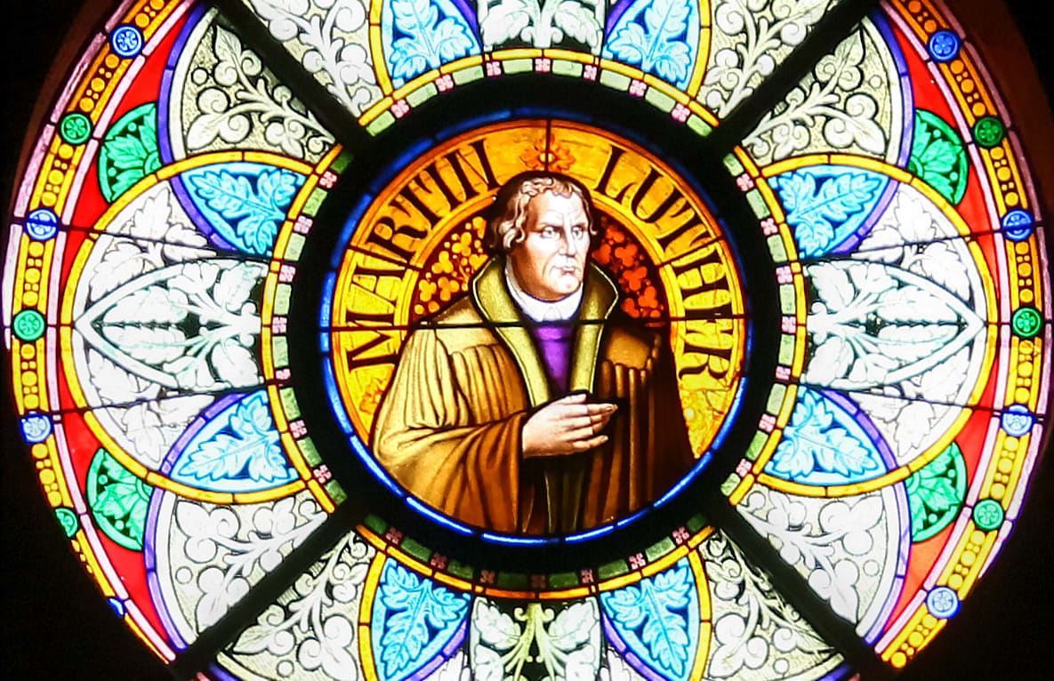 Window, Martin Luther Church in Geringswalde, Germany