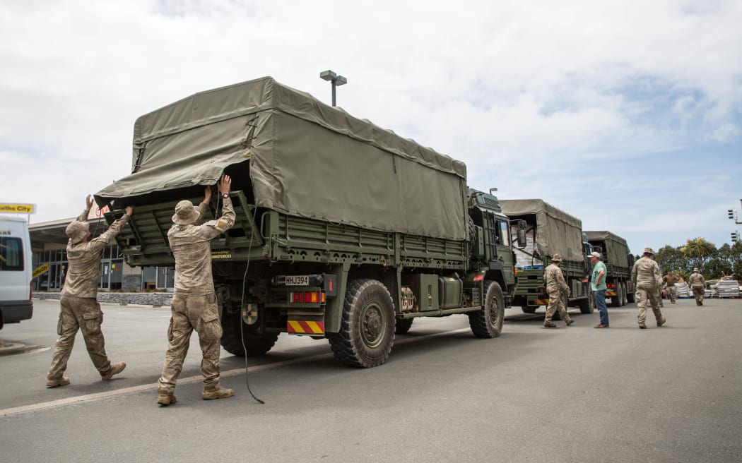 A second army convoy arrives in Kaikoura, delivering supplies to the local New World.