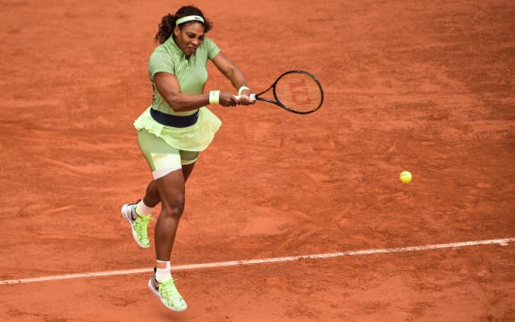 Serena Williams in action at the 2021 French Open in Paris.
