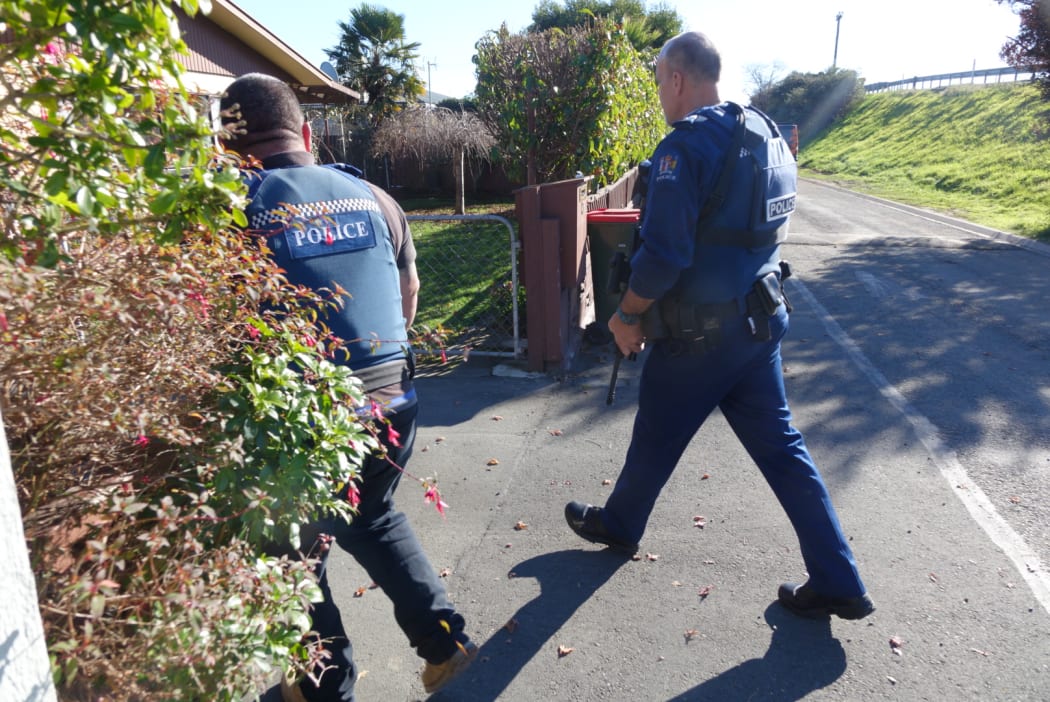 Police in Richmond, Nelson during an Armed Offenders Squad call out.