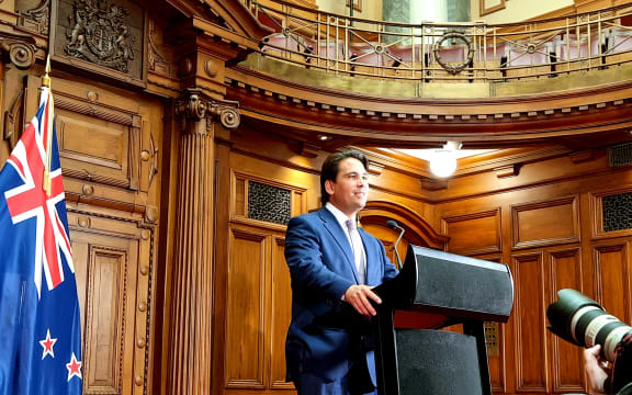 Simon Bridges announcing he is retiring from politics.