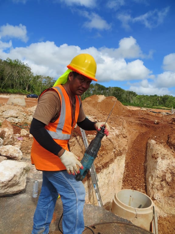 Construction worker on Guam