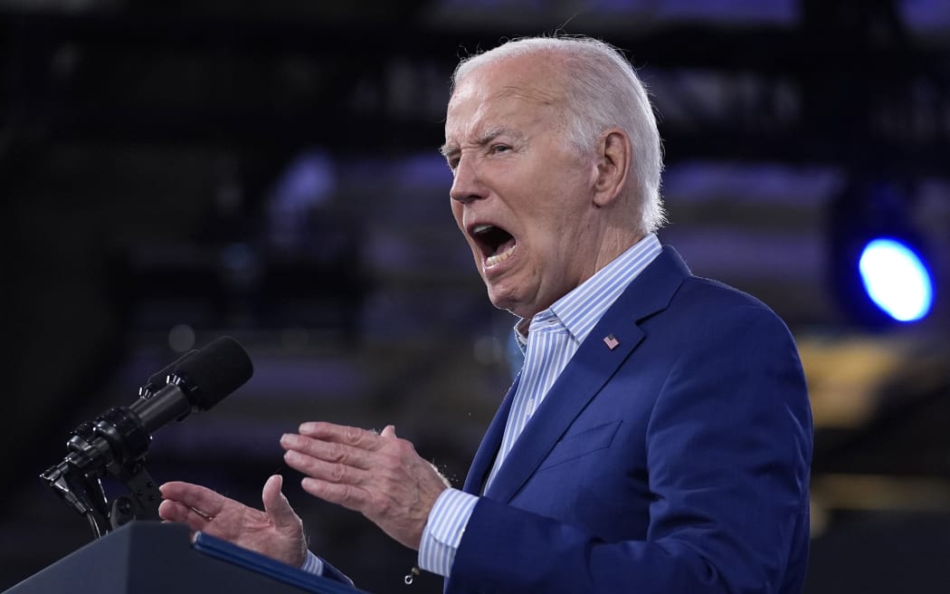 US President Joe Biden speaks during a campaign rally on 28 June, 2024, in Raleigh, North Carolina.