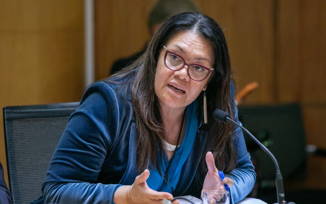 Fepulea’i Margie Apa answers questions during the Annual Review of Health NZ
