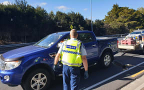 Police checkpoint on SH1 in Warkworth, north of Auckland