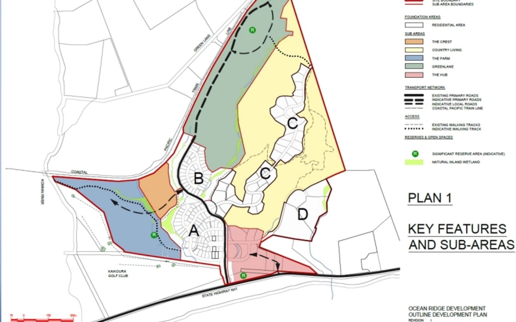 An image showing the different parts of the Ocean Ridge sub-division.