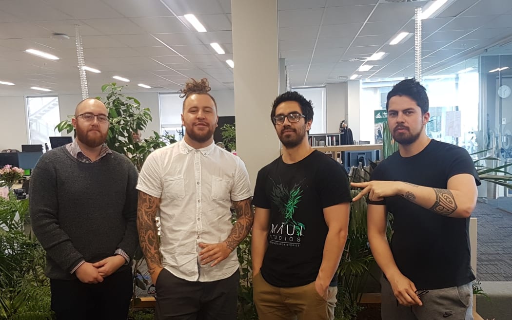 Māui Studios designers, from left, Ben Reriti-Jones, Madison Henry, Luke Egan and Vincent Egan.