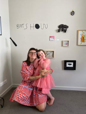 Pia Hill's first exhibition with Turumeke Harirngton The Bat Show