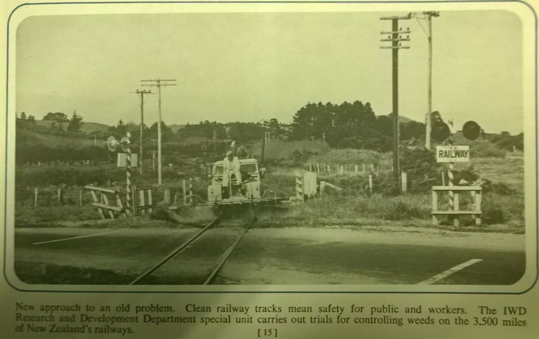 Graeme Platt helped spray the railway line between New Plymouth and Inglewood while working at IWD.