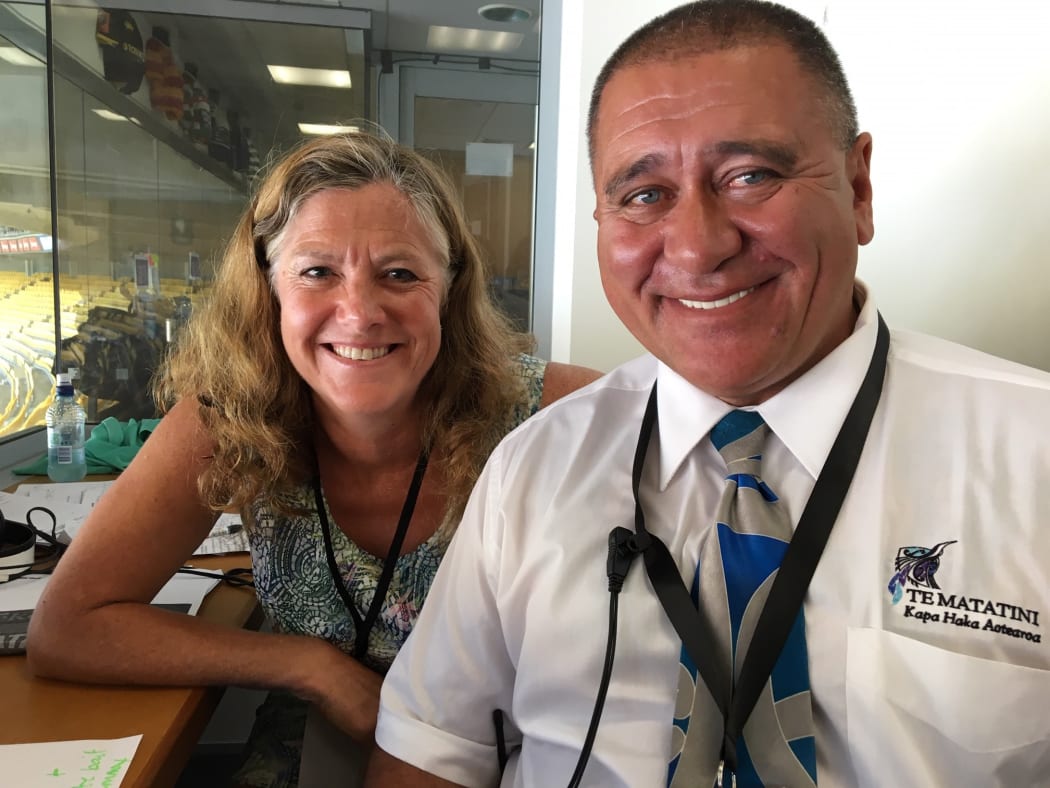 Kathryn Ryan with Carl Ross at Te Matatini in Wellington.