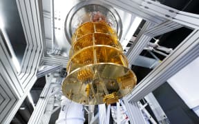 A quantum computer being built by the start-up IQM Germany, in a data center, shown on 5 December, 2024.