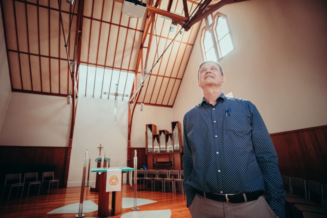 Pastor Jim Pietsch in Wellington's only Lutheran Church.