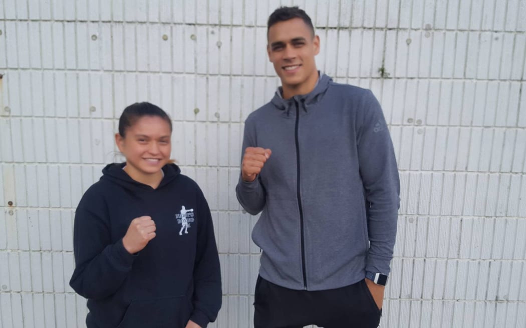 New Zealand amateur boxer Te Mania Shelford and heavyweight boxer David Nyika