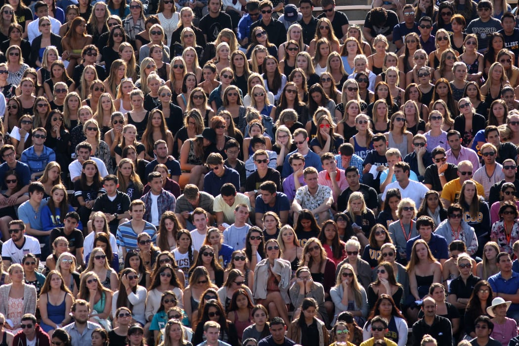 Thousands of people attended the service  at Isla Vista on Tuesday.