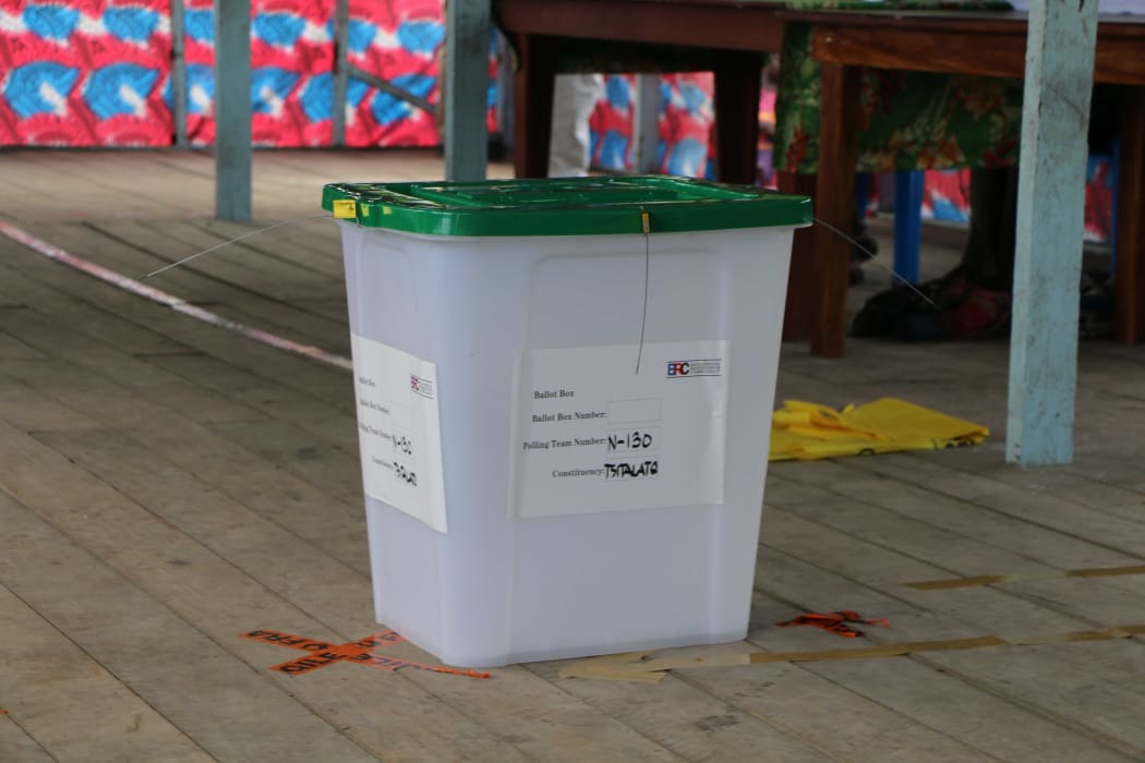 The first ballot box used in Bougainville's independence referendum, in Buka.