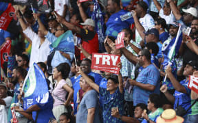 Fijian Drua fans at Churchill Park, Lautoka.