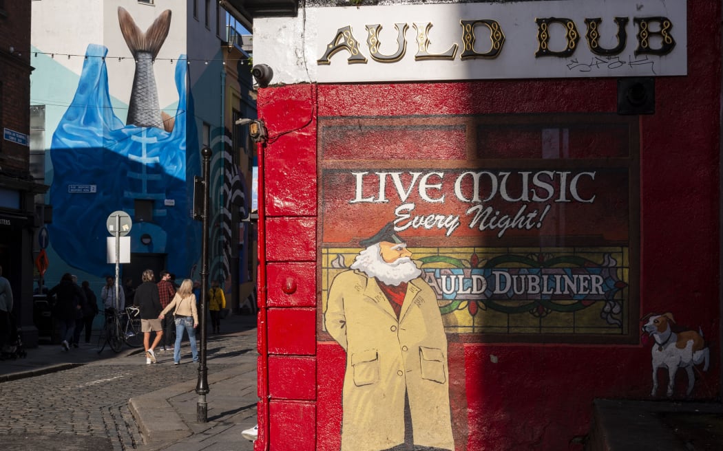 Republic of Ireland, County Dublin, Dublin, Temple Bar district (Photo by GERAULT Gregory / hemis.fr / hemis.fr / Hemis via AFP)