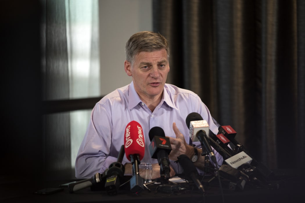 Bill English speaking to media at The Pullman Hotel the day after the election.