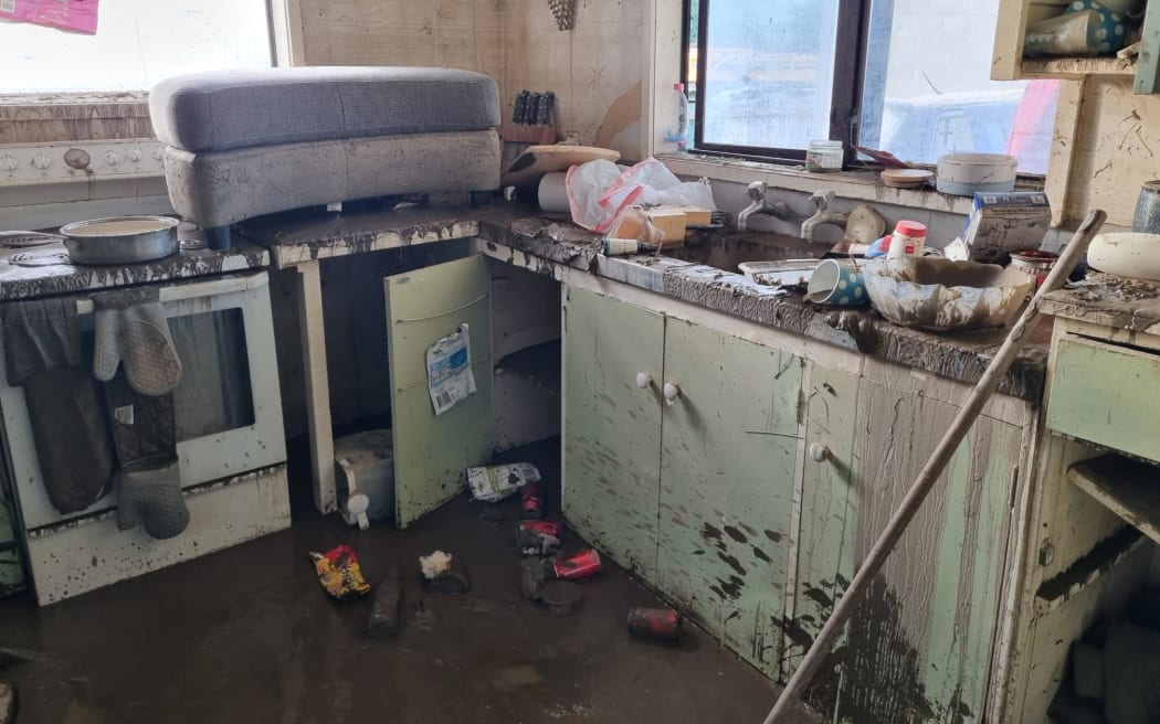 Ethan Cross and Lily Fearn's cyclone hit property in North Shore Road on the flat in Eskdale, Hawke's Bay