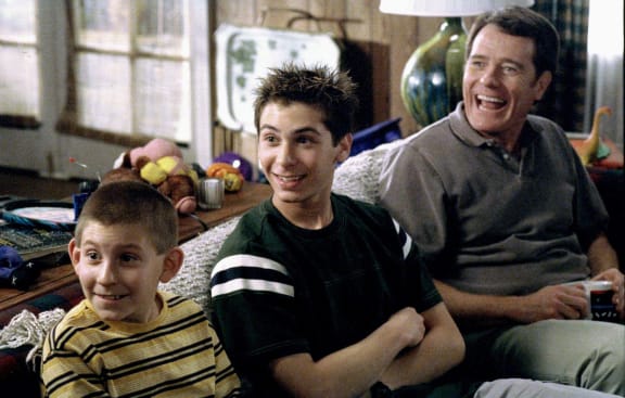 (Left to right) Erik Per Sullivan, Frankie Muniz and Bryan Cranston in the family comedy series Malcolm in the Middle