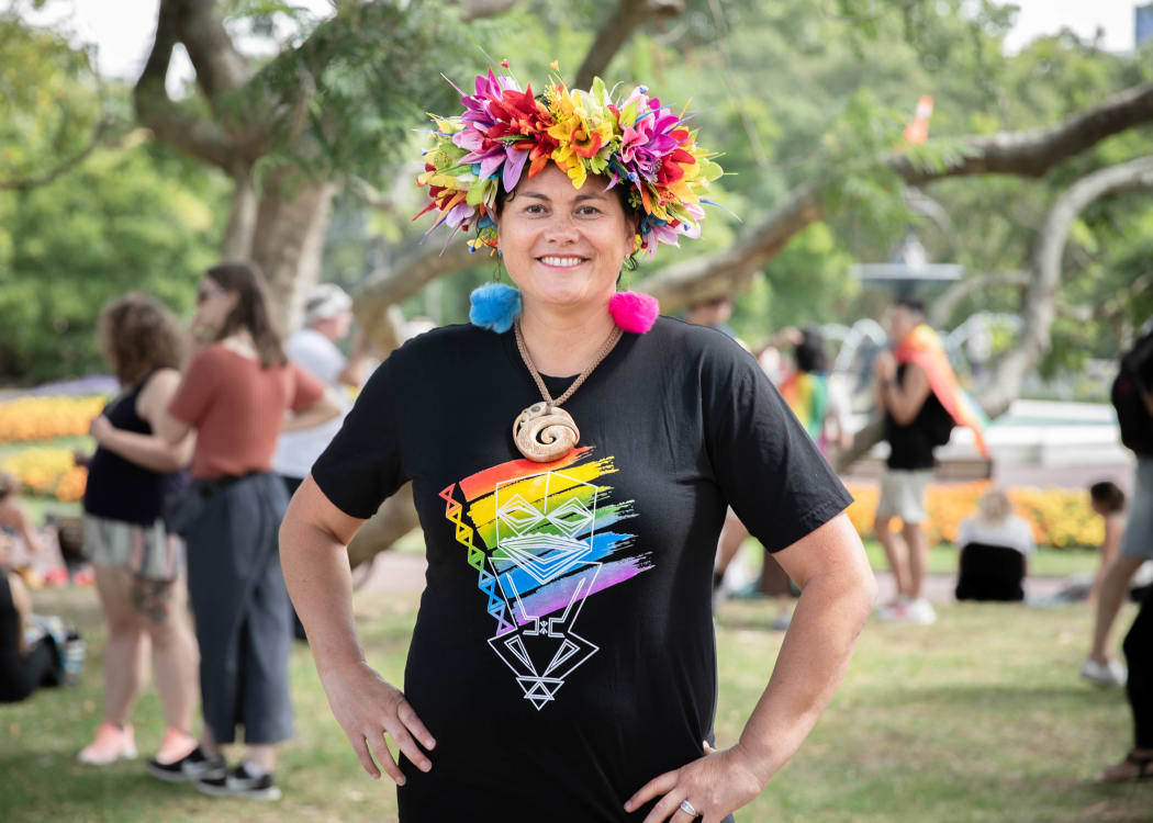 Labour MP Louisa Wall in Albert Park before Our March for Auckland Pride 2020.
