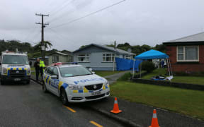 Police at the scene in Greymouth.