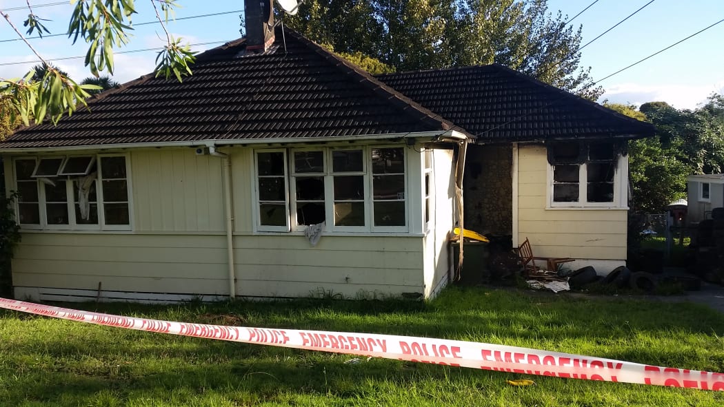Damage to the house on Rapson Road.