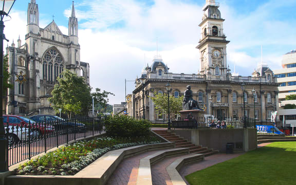 Town House St Paul's Cathedral Robert Burns Sculpture Dunedin New Zealand