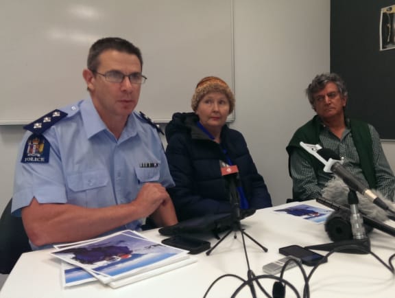 Inspector Blair Telford with parents Anna and Brian Sutton.