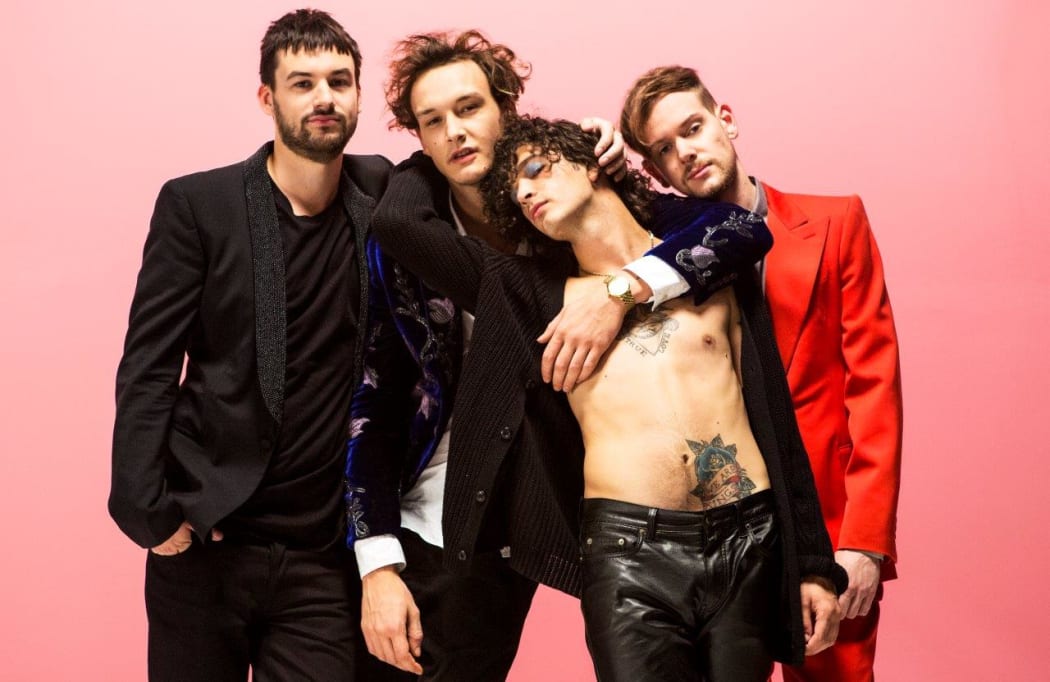 The 1975 (L-to-R: Ross MacDonald, George Daniel, Matthew Healy, Adam Hann)