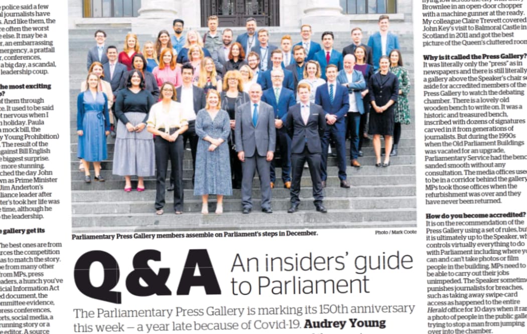 The Herald's Audrey Young and her Press Gallery colleagues in the Herald on Tuesday.