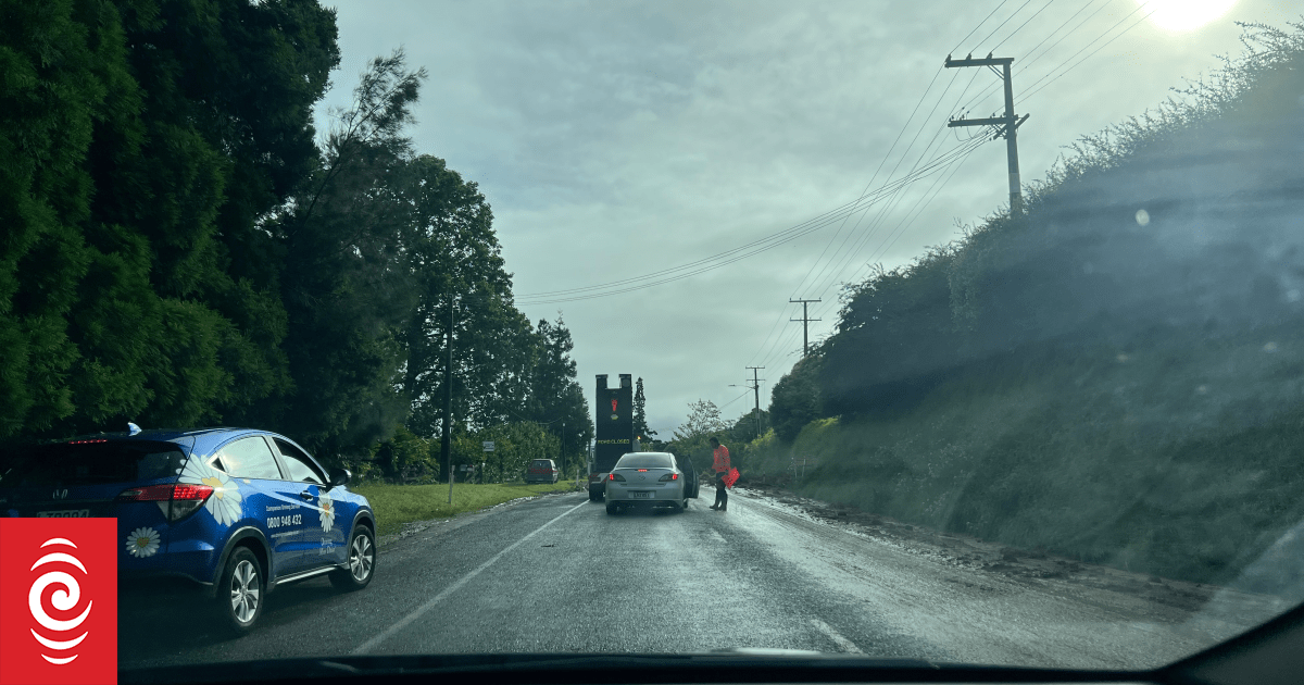 Two people missing after major slip blocks road in Tauranga