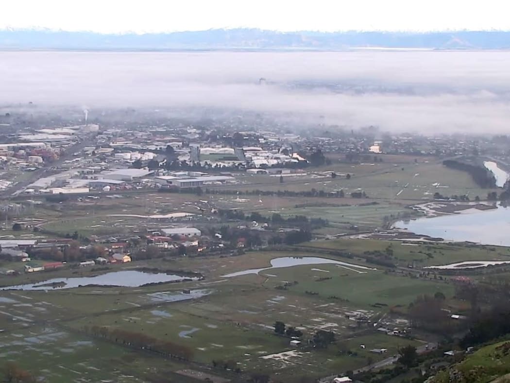 Fog lingers over Christchurch.