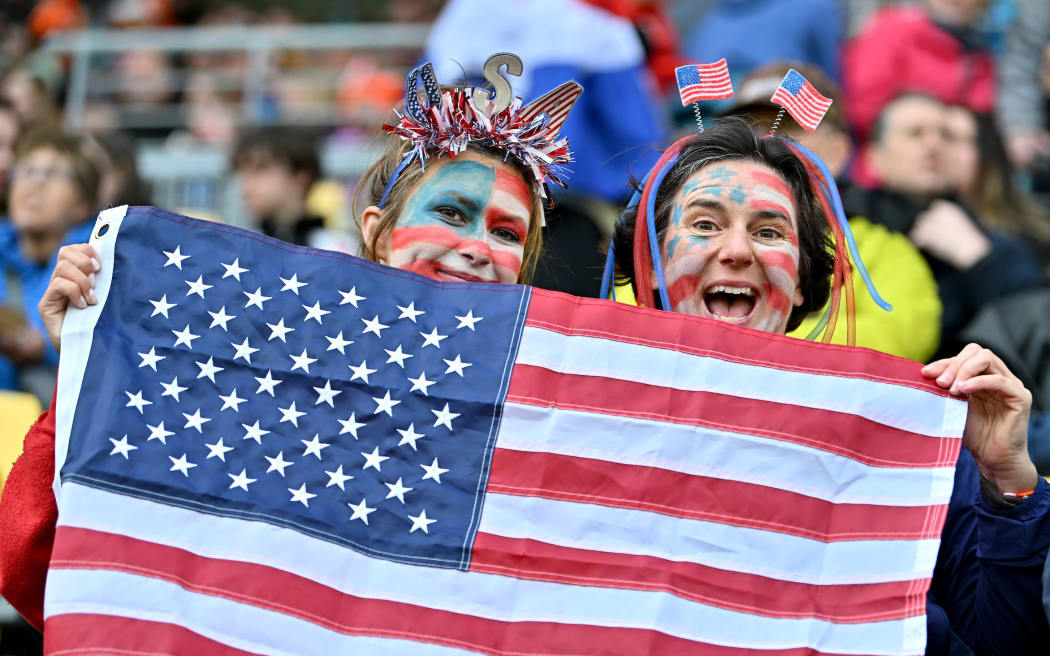 USA fans show their support during the FIFA Women’s World Cup Group E -  USA v Netherlands at Wellington Regional Stadium, Wellington, New Zealand on Thursday 27 July 2023.
Copyright photo: Masanori Udagawa /  www.photosport.nz