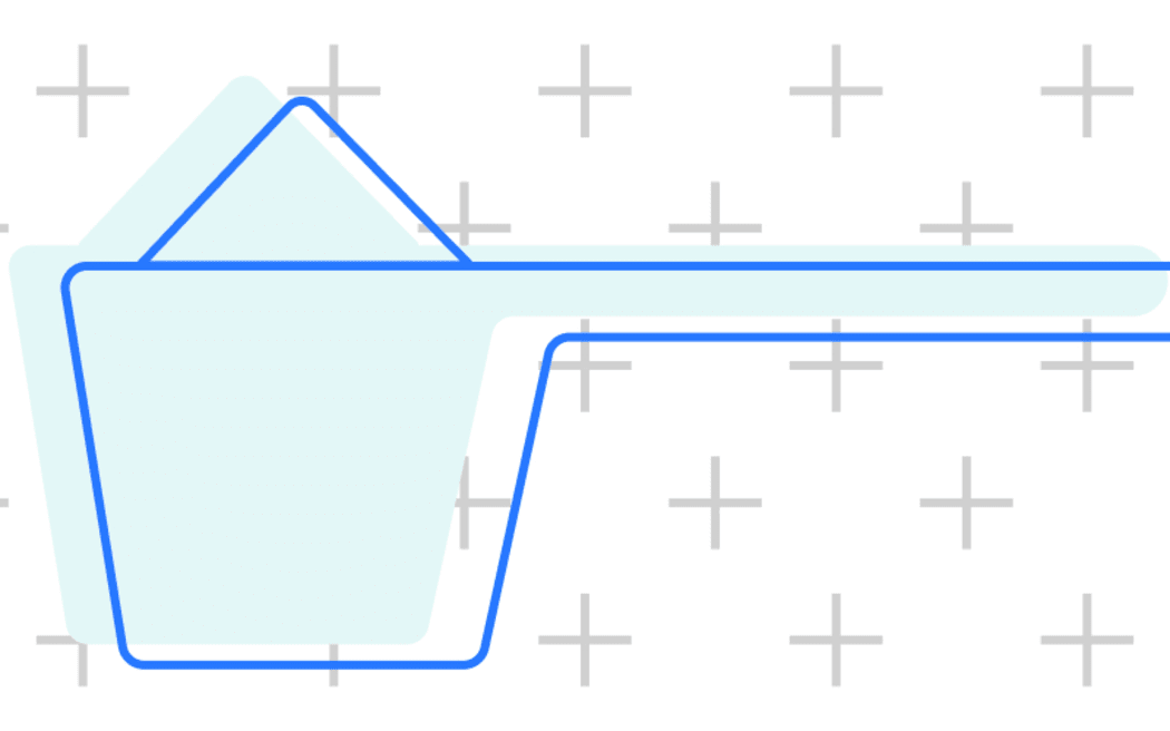 Stylised illustration of infant formula scoop