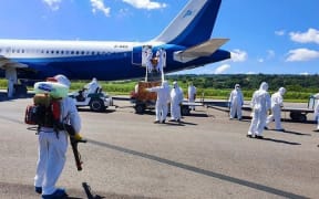 Strict Covid-19 prevention protocols are in place for incoming cargo in Vanuatu. April 2020.