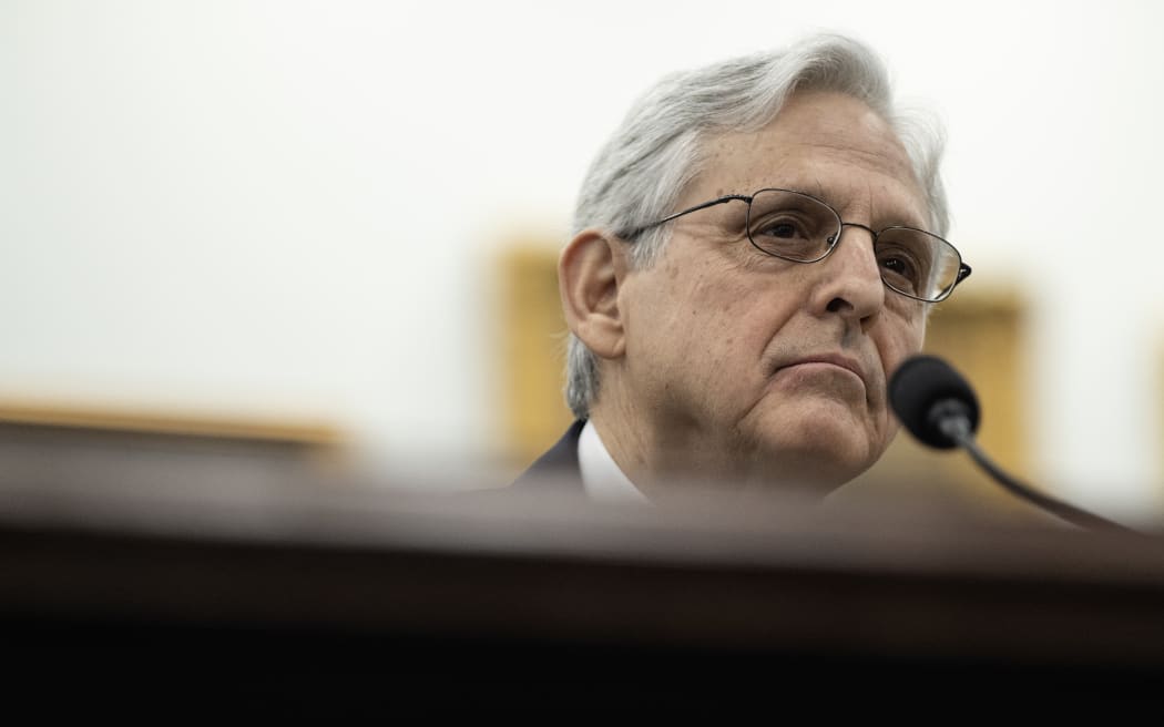 US Attorney General Merrick Garland testifies at a House Appropriations Committee Commerce, Justice, Science, and Related Agencies Subcommittee hearing on "Budget Hearing - FY2024 Request for the Department of Justice" in Washington, DC, March 29, 2023.