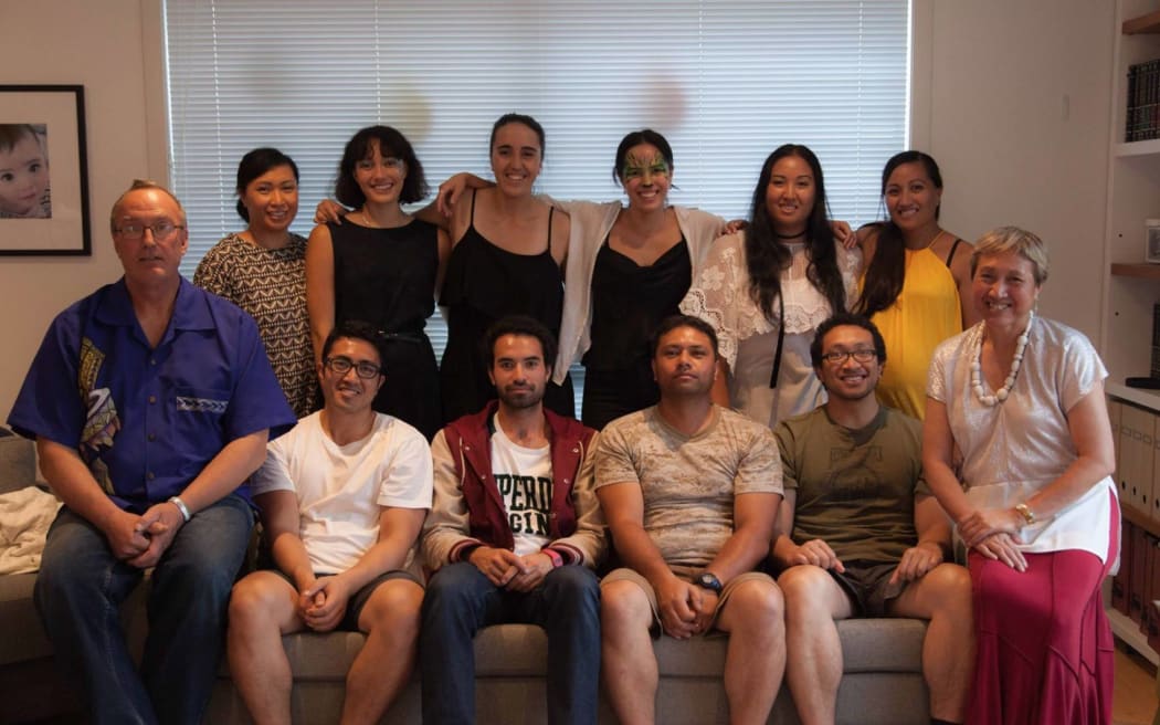 Samoan-Kiwi writer Madeleine Chapman (middle of the back row) with her parents and siblings