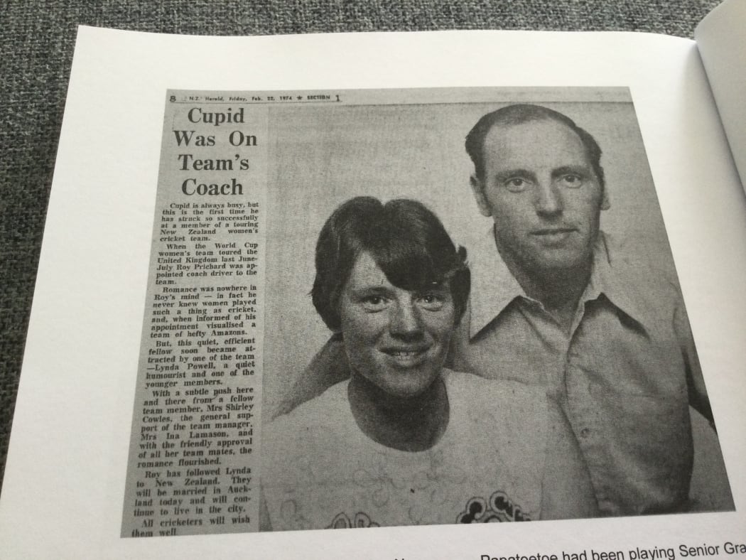 A newspaper clipping describes how Lynda and Roy Prichard met.