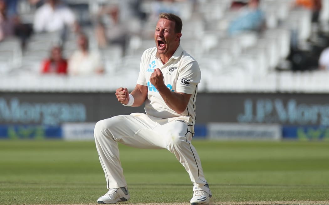 Neil Wagner celebrates