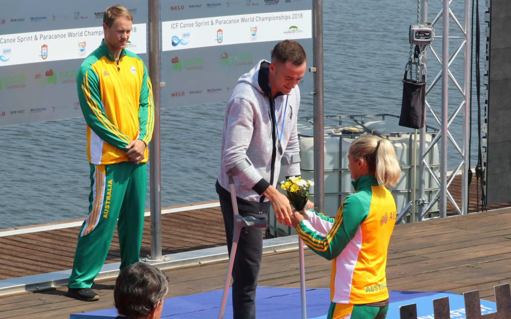 Scott Martlew on the podium in Portugal.
