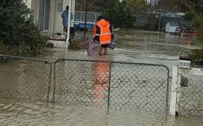 Marie Tuahine's house in the Wairoa flood of June 2024.