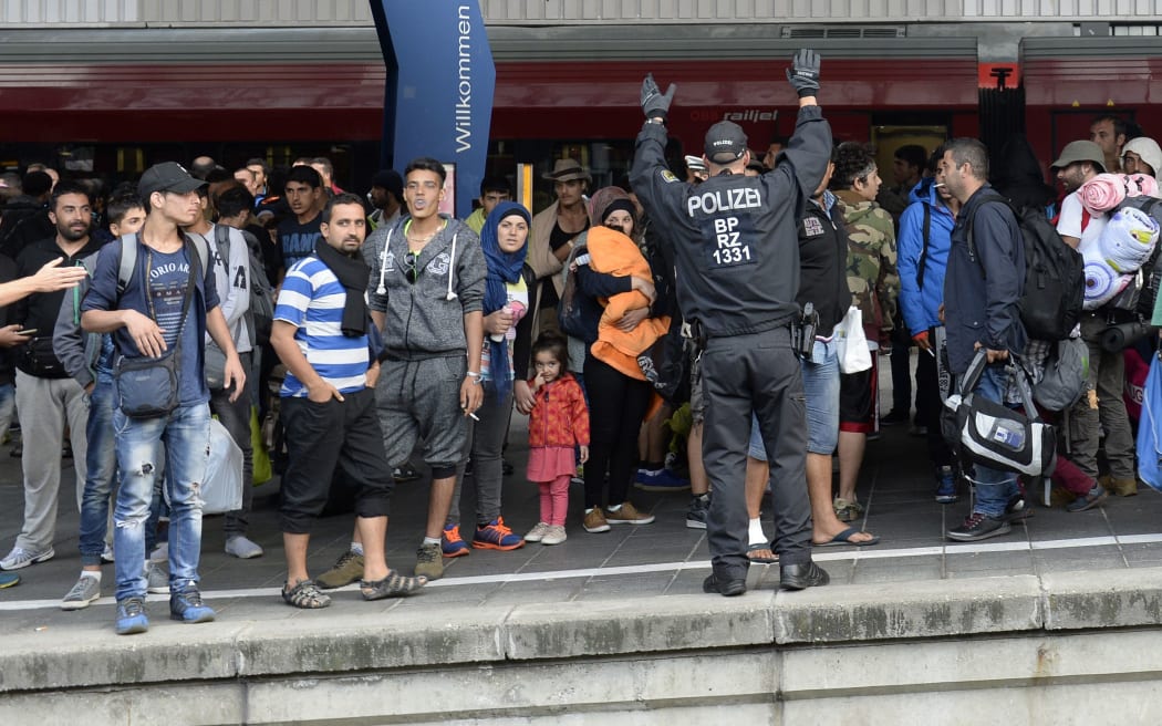Refugees at a train station in Munich, Germany, September 05, 2015.